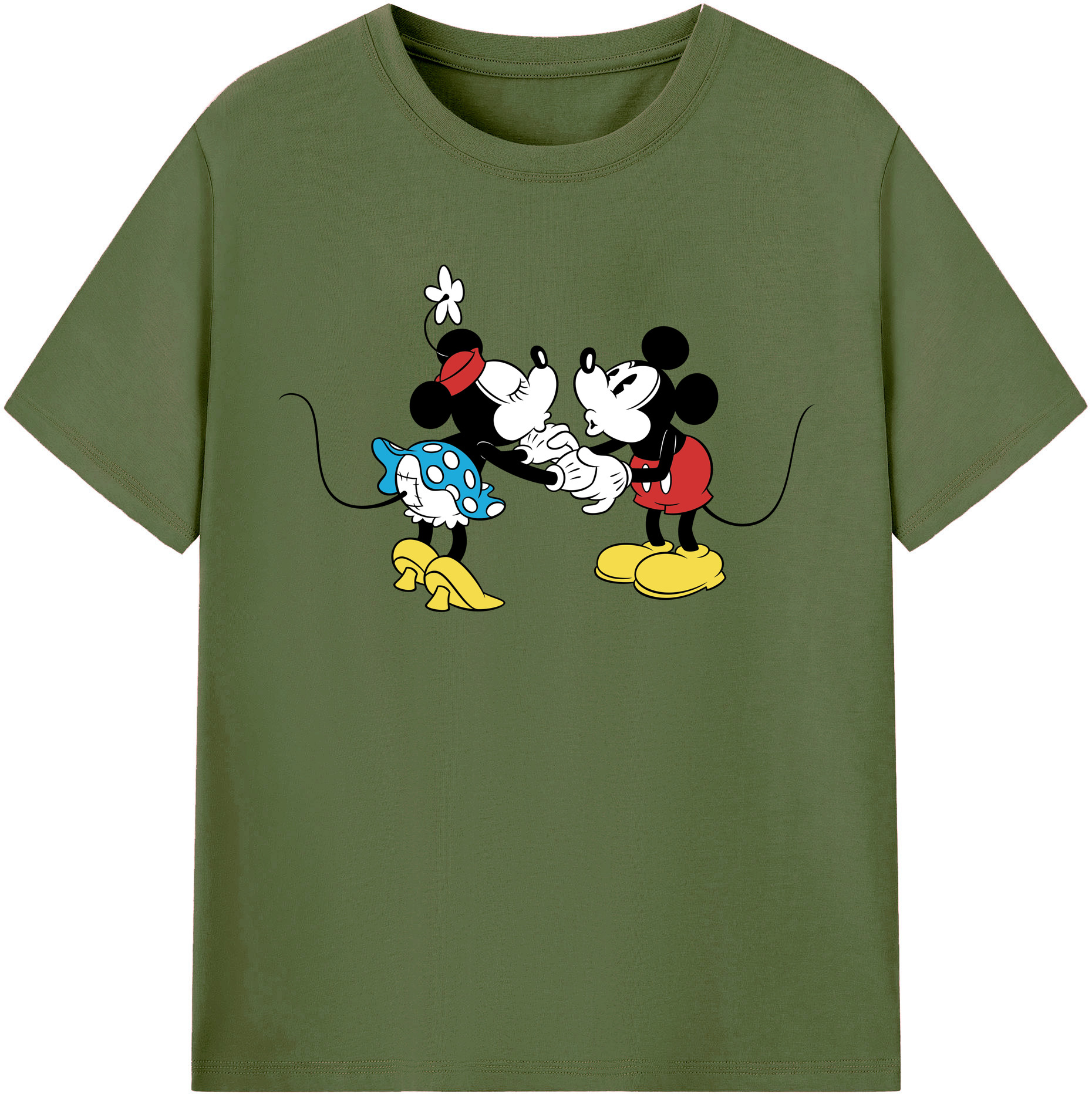 （画像用） ミッキーマウス Mickey Mouse 綿100％半袖Tシャツ（フロントプリント）